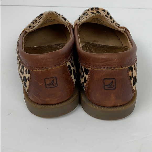 Sperry Top - Sider Sz 7M Leather Cheetah Print EUC - Picture 3 of 6